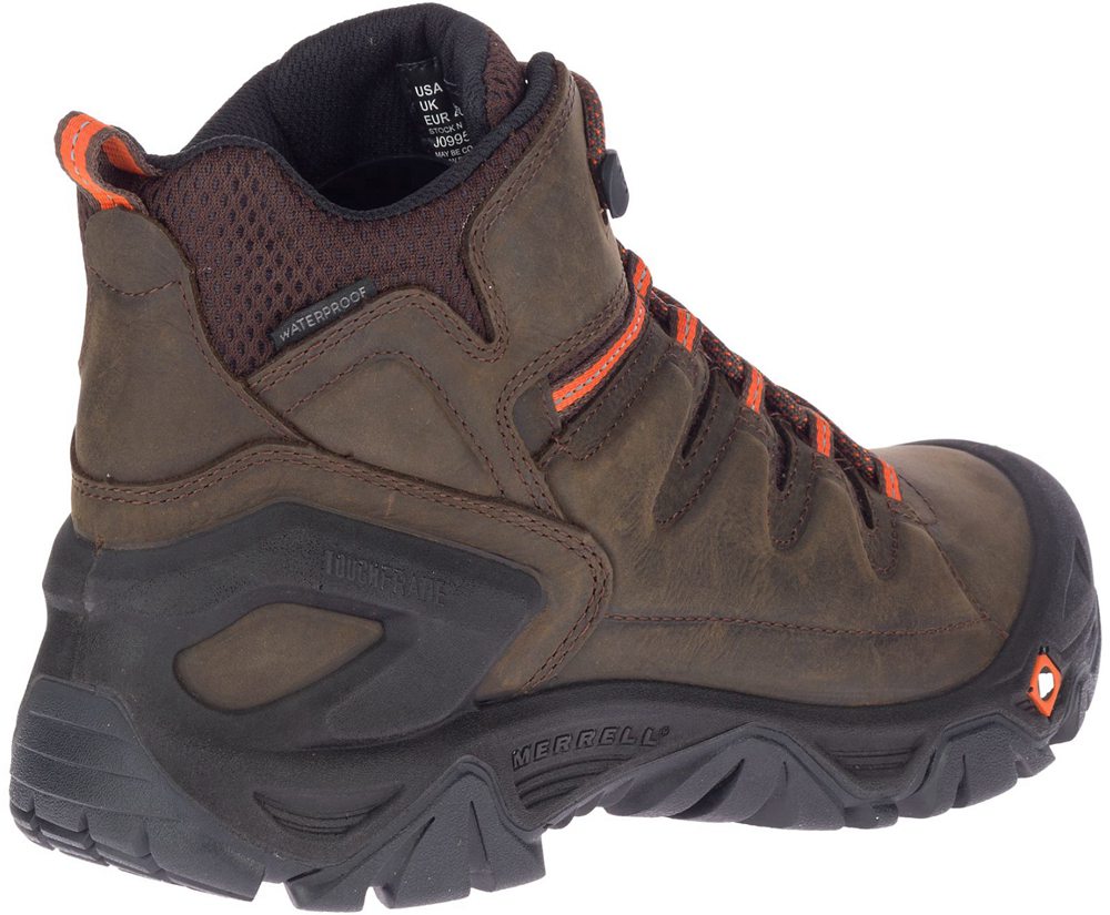 Botas Homem - Merrell Strongfield Couro 6\" Waterproof Slip-Resistant - Marrom - UBY947850